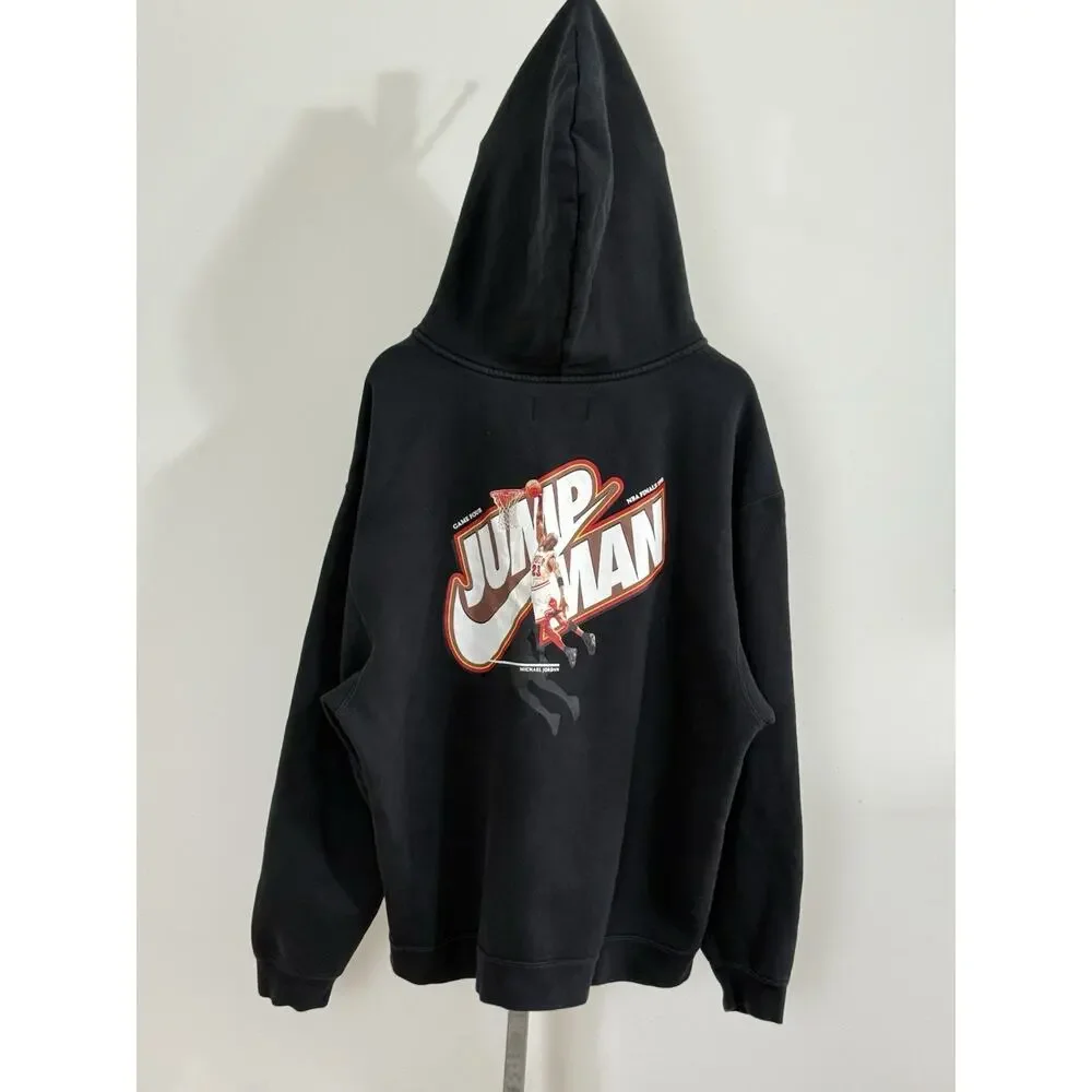 Nike Air Jordan Jumpman Full Zip Hoodie Y2K Michael Jordan Fleece Black Size XXL
